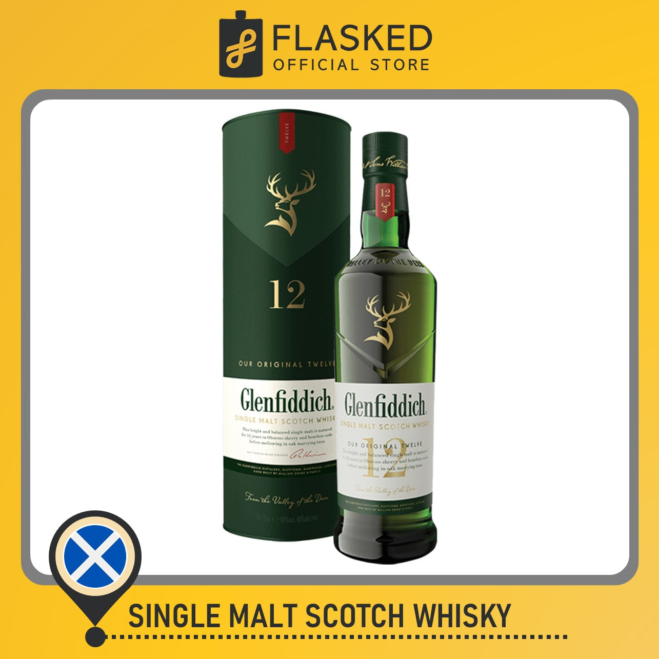 Glenfiddich 12 Year Old Whisky 700mL