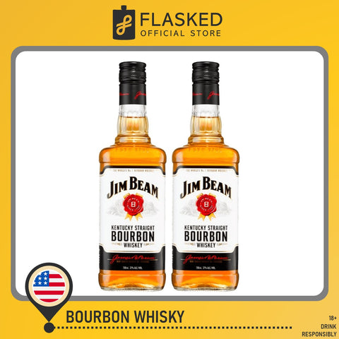 Jim Beam 2 Pack Bundle White Label Bourbon Whiskey 750mL