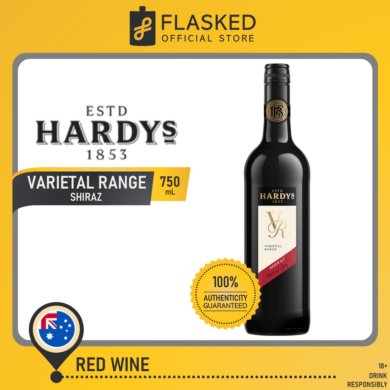 Hardy's Varietal Range Shiraz Red Wine 750mL – Flasked Liquor Store