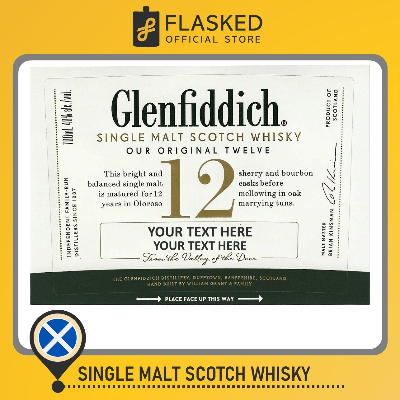 Glenfiddich 12 Year Old Whisky 700mL