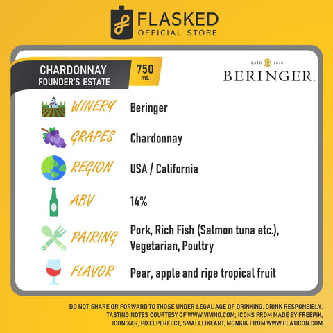 Beringer Founders Estate Chardonnay White Wine 750mL